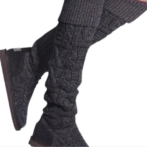 UGG Shoes - Ugg | Gray Cardigan Knit Over-the-knee Bootie, size 7
